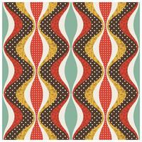 Abstract wavy pattern with a mix of red, brown, and green tones, and dotted textures. vector