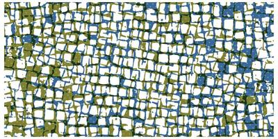 Abstract colorful pattern blue, green and white background resembling distorted checkered fabric. vector