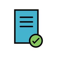 Checklist with approval mark for completion. vector