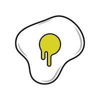 fried egg icon illustration. fried egg with a runny yolk design. vector