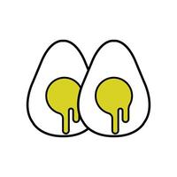 Two Fry eggs with bright yellow yolks spilling out. Egg Icon . vector