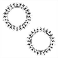 Circle Clipart Border Decorative Element Abstract Symmetric Icon Symbol Silhouette Design On White Background vector