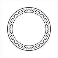 Circle With Wave Decorative Element Clipart Border Abstract Symmetric Icon Symbol Silhouette Design On White Background vector