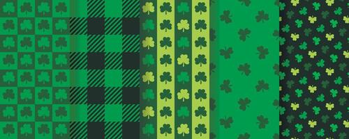 St Patrick s Day pattern set vector