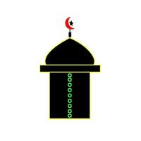 mosque silhouette icon design template vector