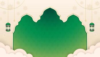 green empty ramadan eid background design vector