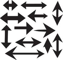 Set of sharp direction arrow signs or icons. vector