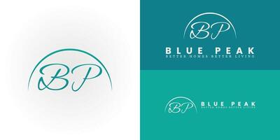 The elegant and sophisticated logo design features the initials BP intertwined in a flowing, handwritten script, creating a unique striking symbol that evokes a sense of trust, guidance, and success vector