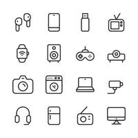 A set of icons for various electronic devices and appliances vector
