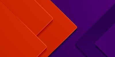 Abstract orange and purple overlap square theme with shadow 3D background. Trendy geometric shapes pattern. vector