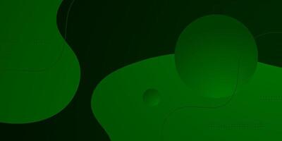 Abstract dark green wave 3D background. Simple circle pattern element. vector