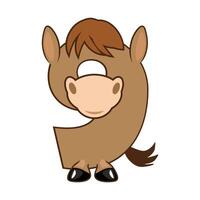 Funny Character Horse Number 9, figure Nine. Cartoon of number with a animal concept. Calligraphy, lettering, typography for your Education cards or game vector