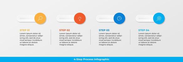 Business process infographic with four steps and icons. suitable for business vector