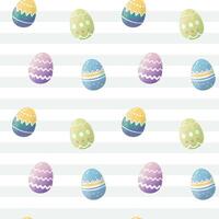 Seamless pattern with cute Easter eggs. Hand drawn spring holidays background. vector