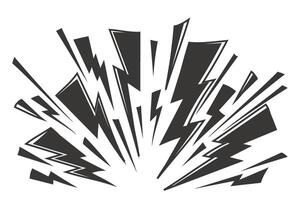 Comic thunder effect on white background. Cartoon lightning and flash power lines. Anime graphic of burst. Abstract electric energy and explosion. vector