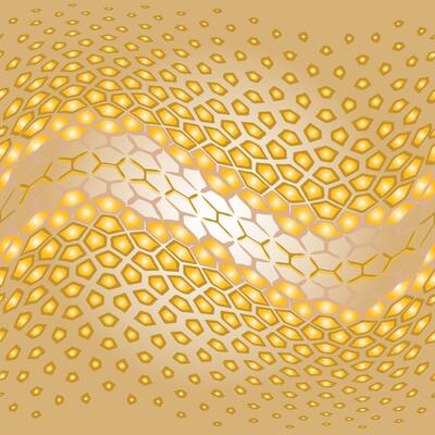 Elegant golden snakeskin texture with flowing waves and honeycomb details. Ideal for digital backgrounds, luxury branding, textiles, and modern decor.