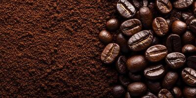 Coarse Spilled Coffee Grounds Texture Top View Alternative photo