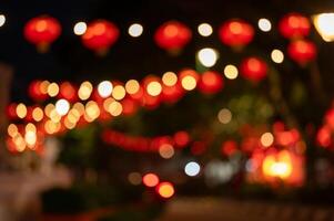 Lanterns Bokeh background of Chinese New Year in the nightBokeh background photo