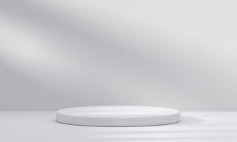 3D white podium with light and shadow. Abstract geometric composition in minimalist design. 3D studio display showroom product pedestal12 photo