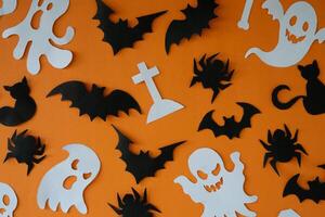 Halloween background with graveyard and ghost pattern photo