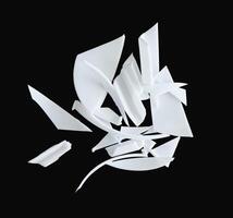 stack of plastic waste fragments isolated photo