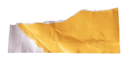 yellow torn paper for solated element photo
