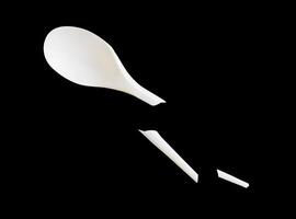 broken plastic spoon isolated element photo
