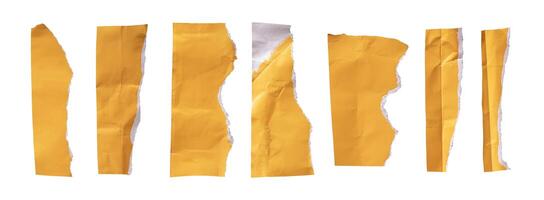 bundling yellow torn paper isolated photo