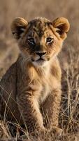 Lion Cub in the Savannah photo