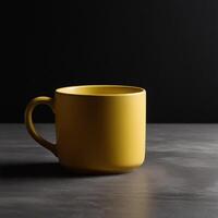 designer mug dark background photo
