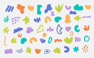 A set of colorful abstract shapes on a white background vector