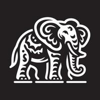 Ornate Elephant Head Design in a Circular Mandala. vector