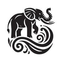 A striking, simple silhouette of an elephant, perfect for logos, branding, or design elements. vector