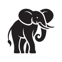 silhouette of an elephant, depicted in simple, stylized lines against a plain white background. vector