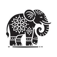 Mystical Elephant Design in Line Art Style vector