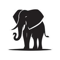 A bold, stylized silhouette of an elephant, perfect for use in wildlife-themed prints, logos, or educational materials. vector