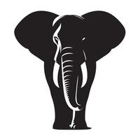 A stylized, black silhouette of an elephant, perfect for logos, branding, or graphic design projects. vector