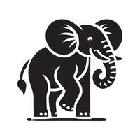 stylized silhouette of an elephant, perfect for use in wildlife-themed prints, logos, or educational materials. vector