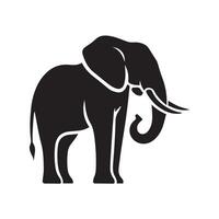 whimsical, stylized illustration of an elephant in black and white. vector