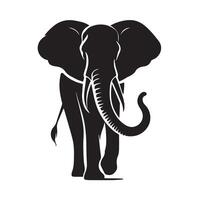 graphic silhouette of an elephant is perfect for representing strength, nature, or wildlife. vector