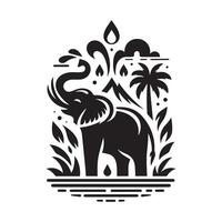 Elephant Design in a Decorative Style vector