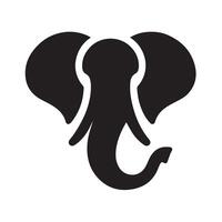 A bold, stylized silhouette of an elephant's head, perfect for logos, branding, or graphic design projects. vector