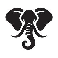 A bold, black and white silhouette of an elephant, presented in a vintage, graphic design style. vector