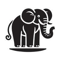 Black and White Silhouette of an Elephant vector