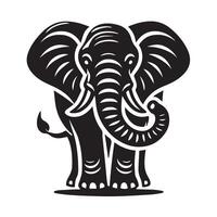 Elephant Silhouette Standing on a Platform vector