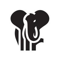 This stylized black and white silhouette of an elephant features intricate, decorative swirling patterns, reminiscent of tribal or Asian-inspired art. vector