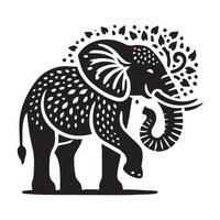 Majestic Elephant Silhouette in a Simple, Bold Style vector