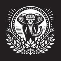 Powerful Elephant Silhouette Standing on a Platform vector