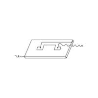 plastering trowel line icon in continuous line style. line art, one continuous line, simple, hand drawn and sketch concept. for icons, symbols, signs or logos vector