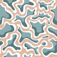 seamless pattern with abstract blue and white spots on a pastel brown background vector